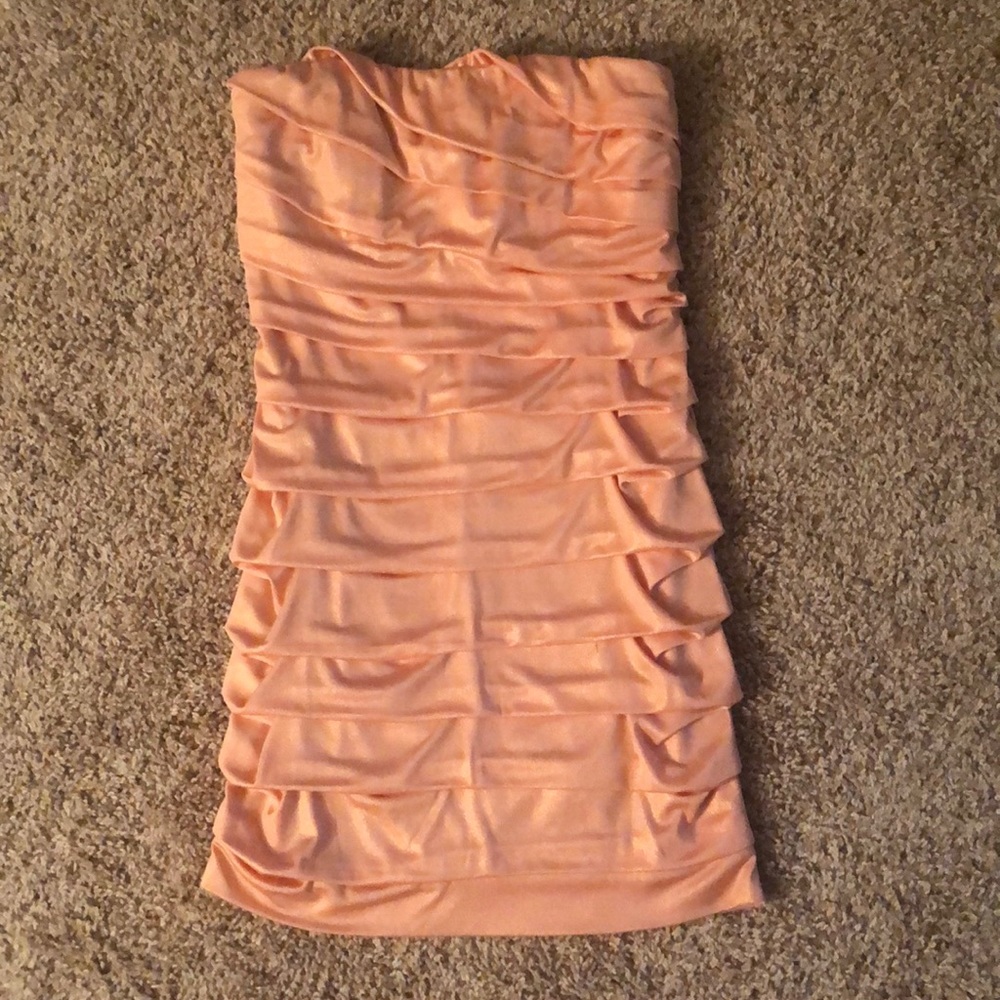 Peach strapless dress